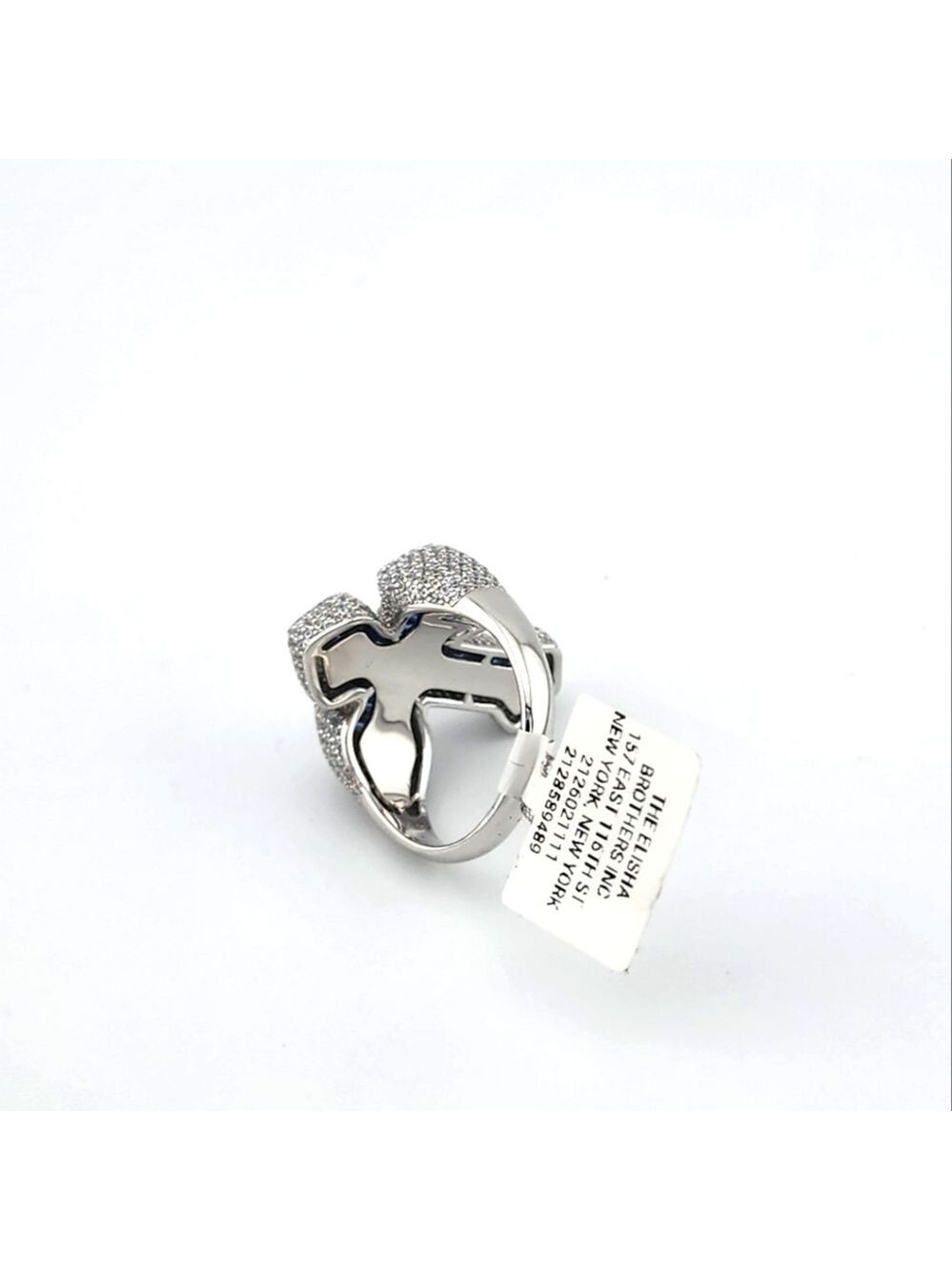 925 Silver Cross Ring Bugget and round cubic zirconia - Picture 5 of 9